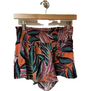 Jack by BB Dakota Smocked Tropical Shorts Cover Up Vacation Tropical Sz S